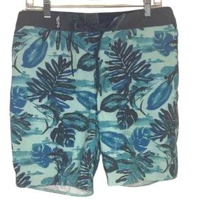 Salt Life Swim Trunks Blue Floral Summer Size 32 Large